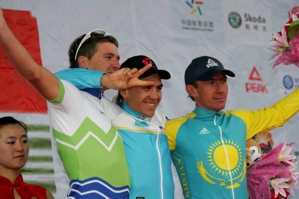 The stage podium (l-r): Jure Kocjan, Valentin Iglinskiy and Dmitriy Fofonov.
