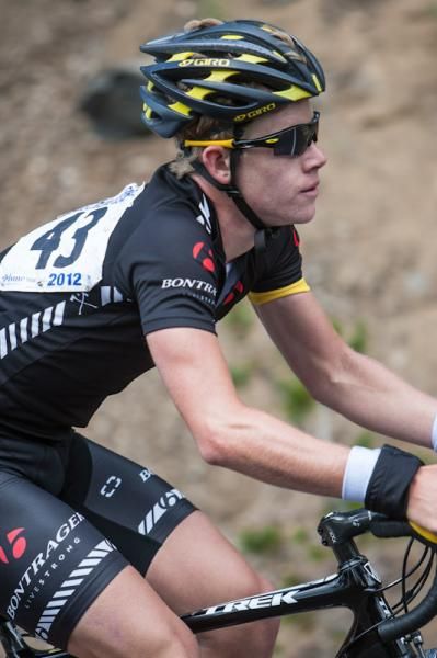 Lawson Craddock (Bontrager-Livestrong) bridges up to the front