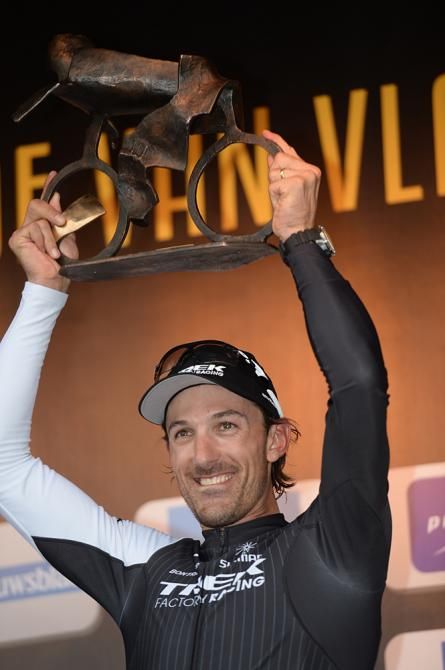 Fabian Cancellara celebrates his third Tour of Flanders victory