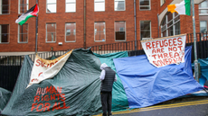Tents encamped outside the International Protection Office in Dublin