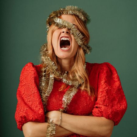 Christmas time - Woman going crazy over christmas 