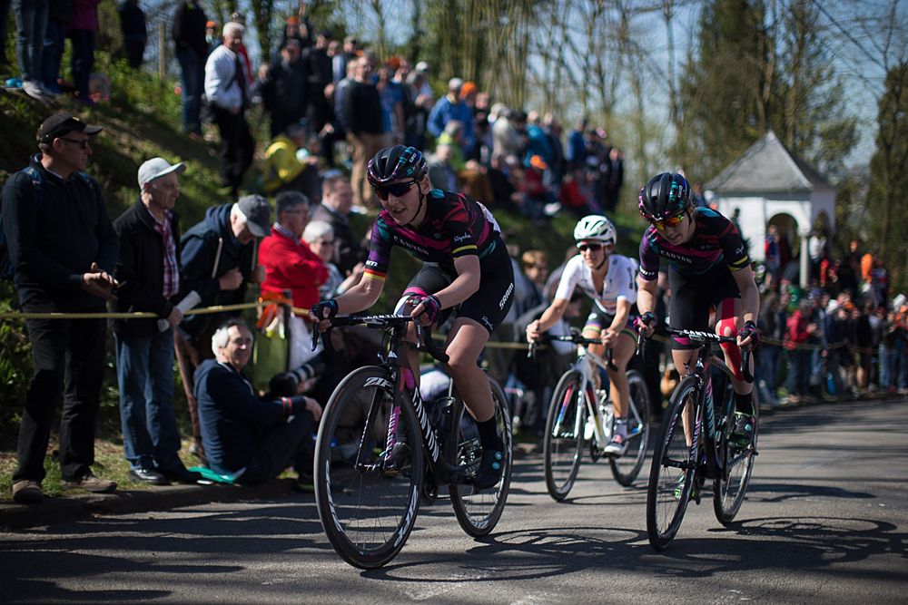 Lisa Brennauer (GER) of CANYON//SRAM Racing rides the last few hundred metres of the Fl&egrave;che Wallonne Femmes