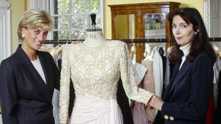 LONDON, UNITED KINGDOM - APRIL 23: The Princess Of Wales At Home In Kensington Palace With Fashion Designer, Catherine Walker