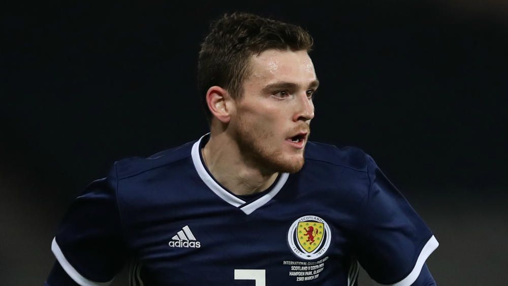 Andrew Robertson in action for Scotland