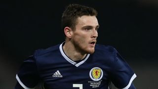 Andrew Robertson playing for Scotland