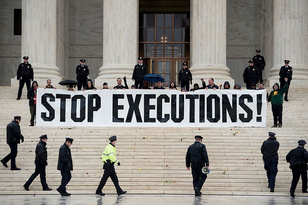 Anti-death penalty protesters.