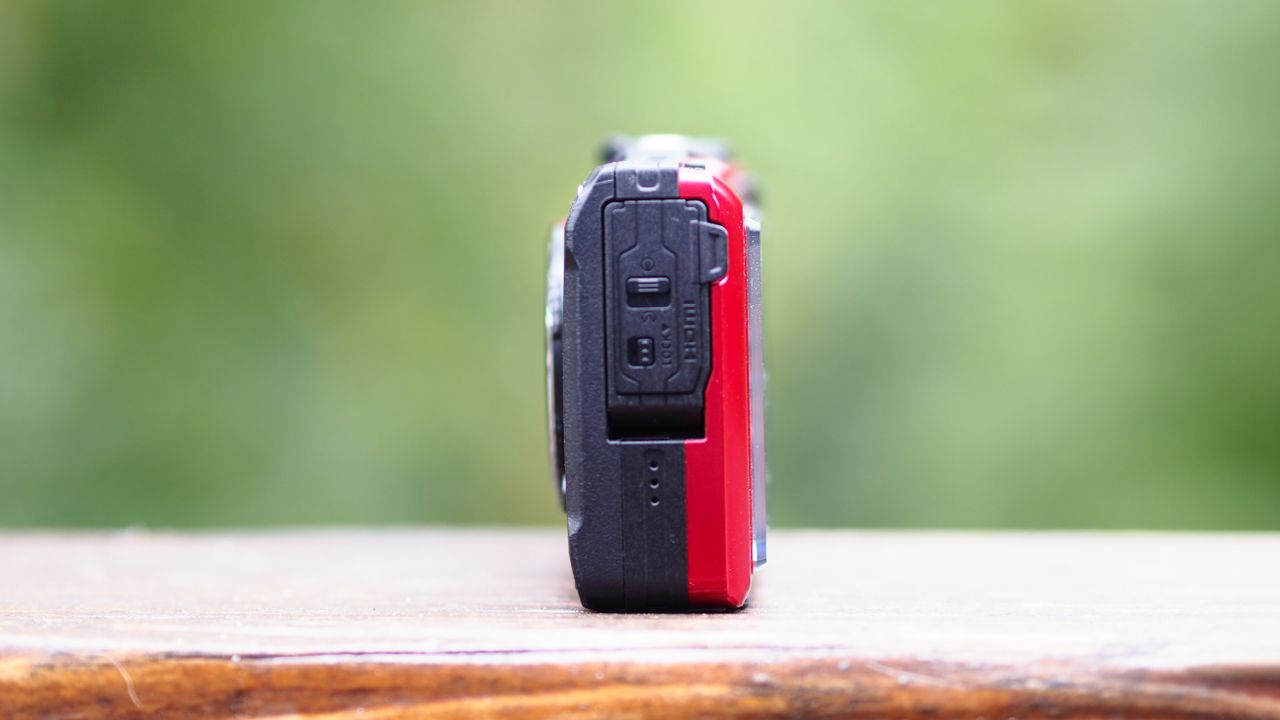A red OM System Tough TG-7
