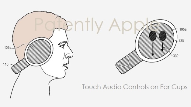 A patent showing touch controls on a future AirPods Max model