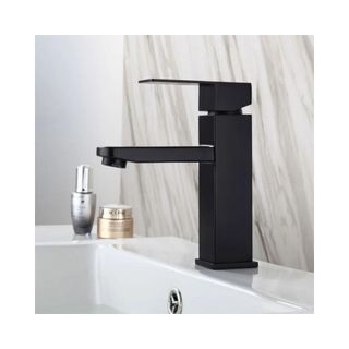 black bathroom sink faucet