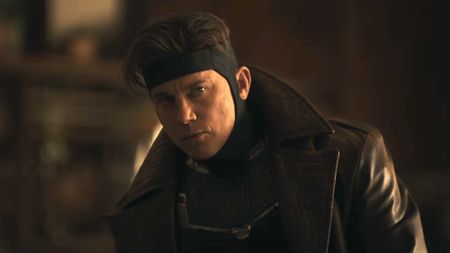 Gambit (Channing Tatum) listens to Sue Storm talk about Victor von Doom in Avengers: Doomsday.