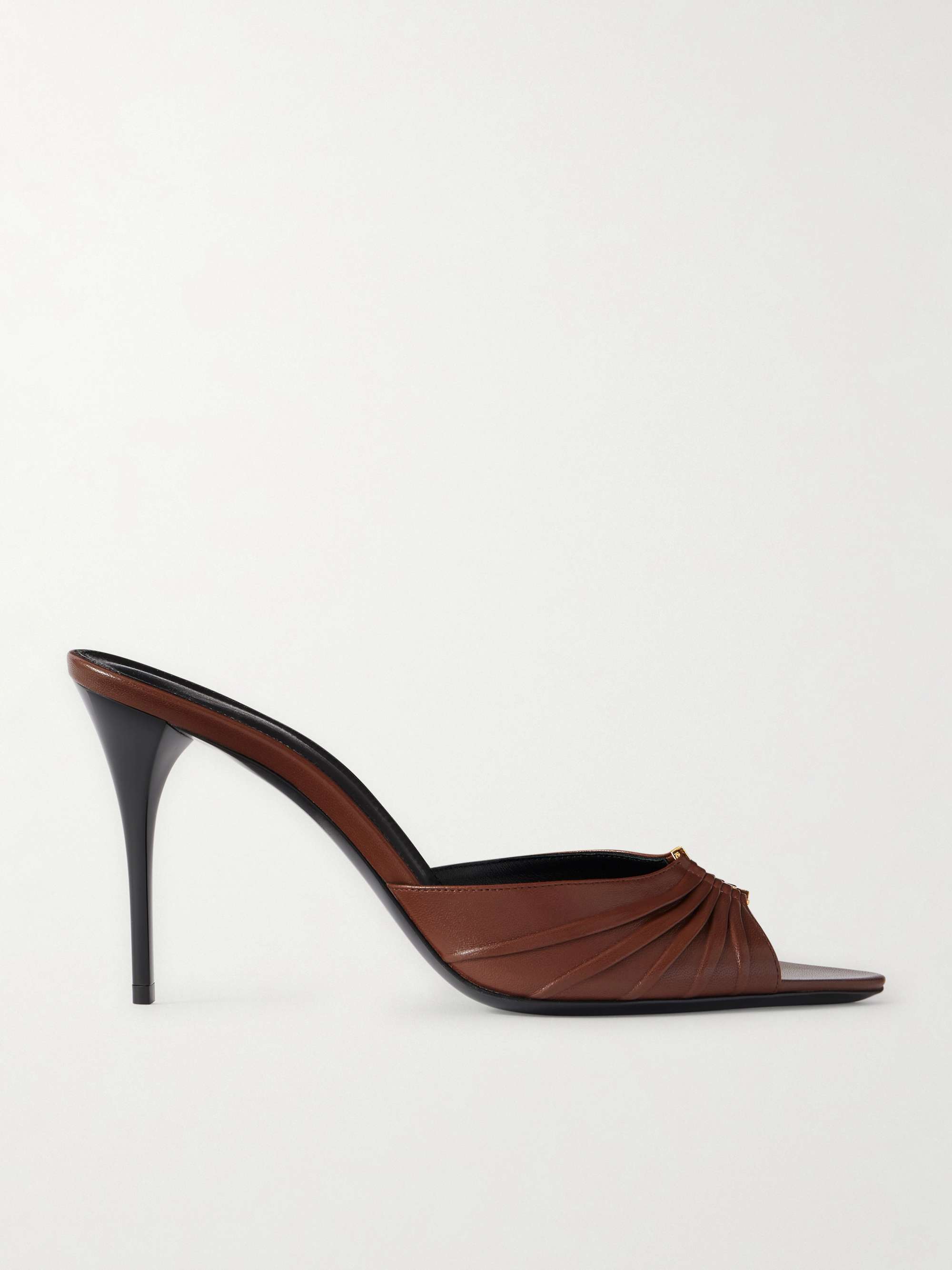 Babylone Embellished Gathered Leather Mules