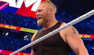 Brock Lesnar in the ring at SummerSlam 2021 WWE