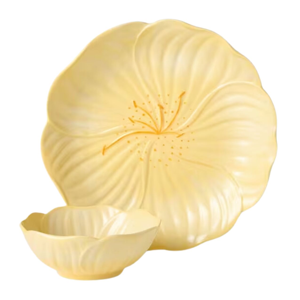 John Lewis Hand Painted Flower Bowl, 11.7cm, Yellow