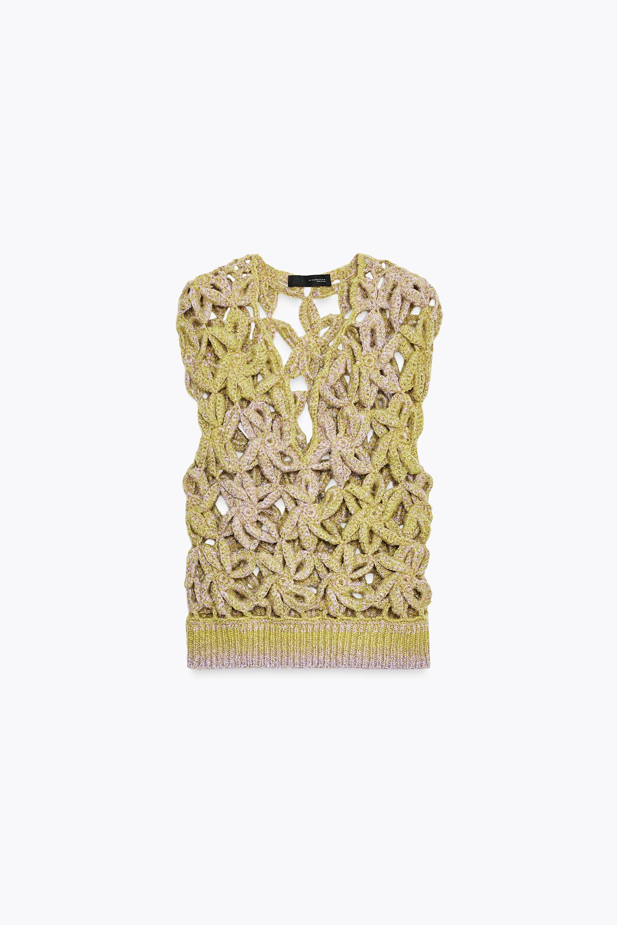Gradient Crochet Knit Vest Top