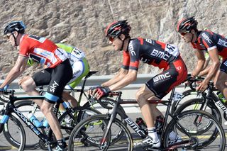 Chris Froome leads Tejay Van Garderen on stage six of the 2014 Tour of Oman