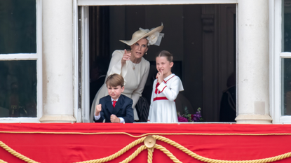Sophie, Duchess of Edinburgh, Prince Louis of Wales, Princess Charlotte of Wales during Trooping the Colour on June 17, 2023 in London, England. Trooping the Colour is a traditional parade held to mark the British Sovereign's official birthday. It will be the first Trooping the Colour held for King Charles III since he ascended to the throne.