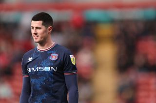 Jon Mellish of Carlisle United during the Sky Bet League Two between Walsall and Carlisle United at Poundland Bescot Stadium on April 10, 2023 in Walsall, United Kingdom. (Photo by James Williamson - AMA/Getty Images)