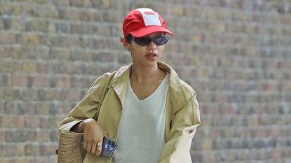 Taylor Russell walks in London during July 2024