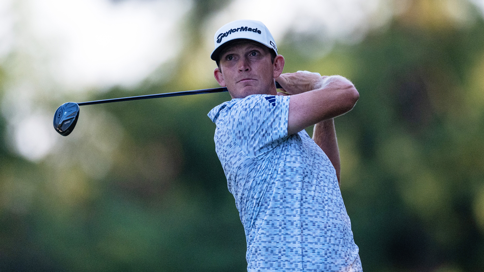Jacob Bridgeman hits a fairway wood off the tee