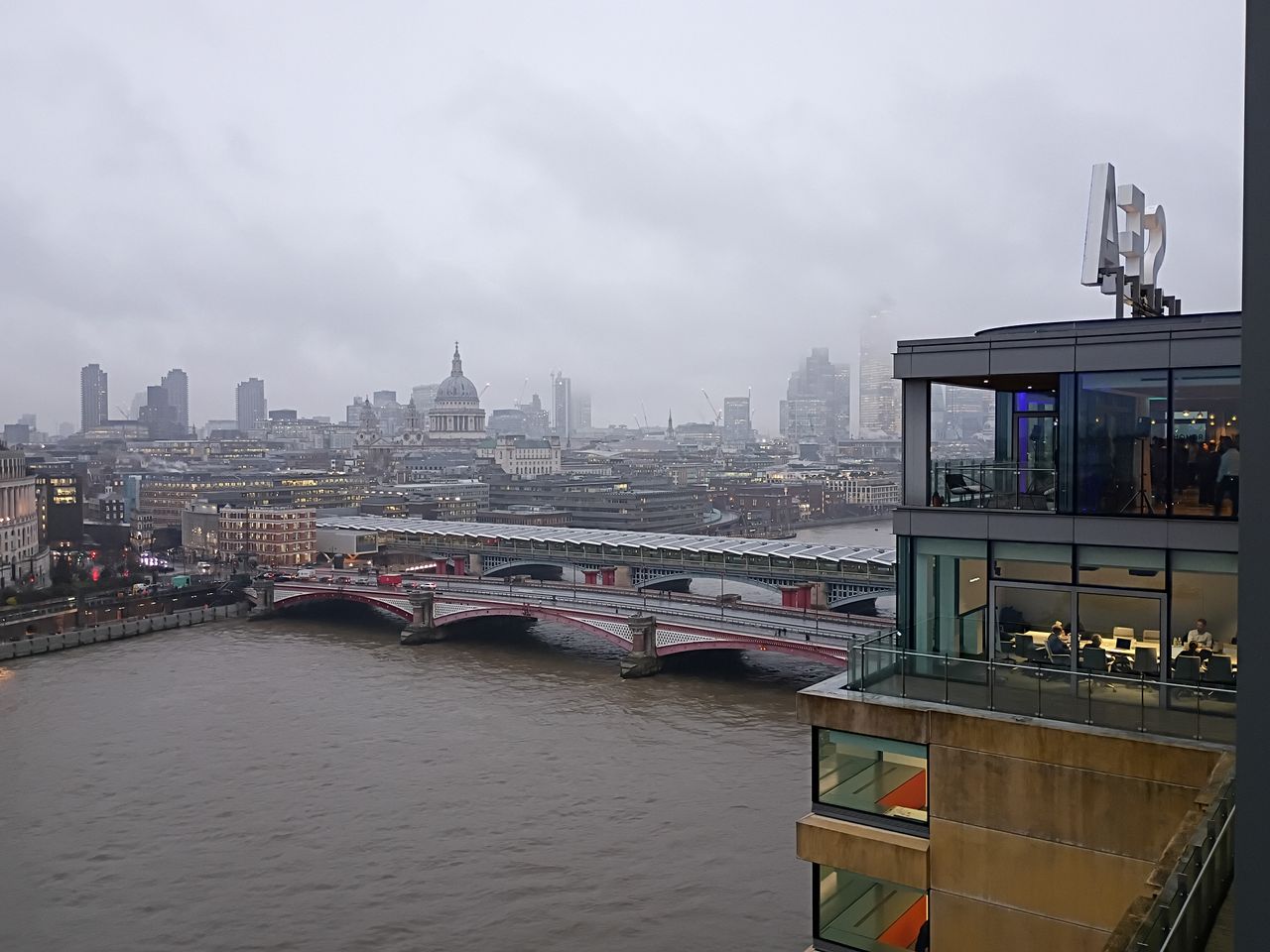 London shrouded in fog