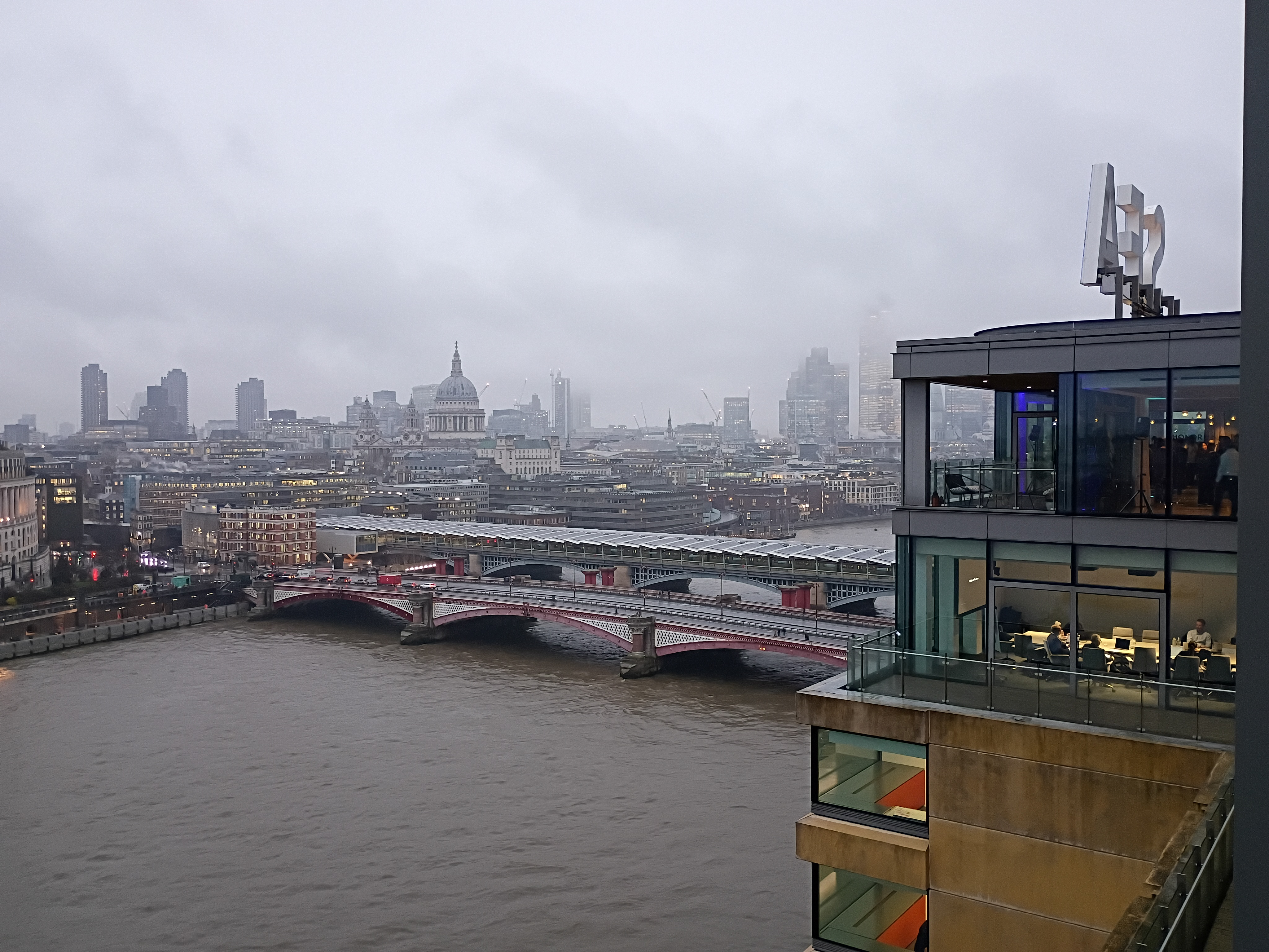 London shrouded in fog