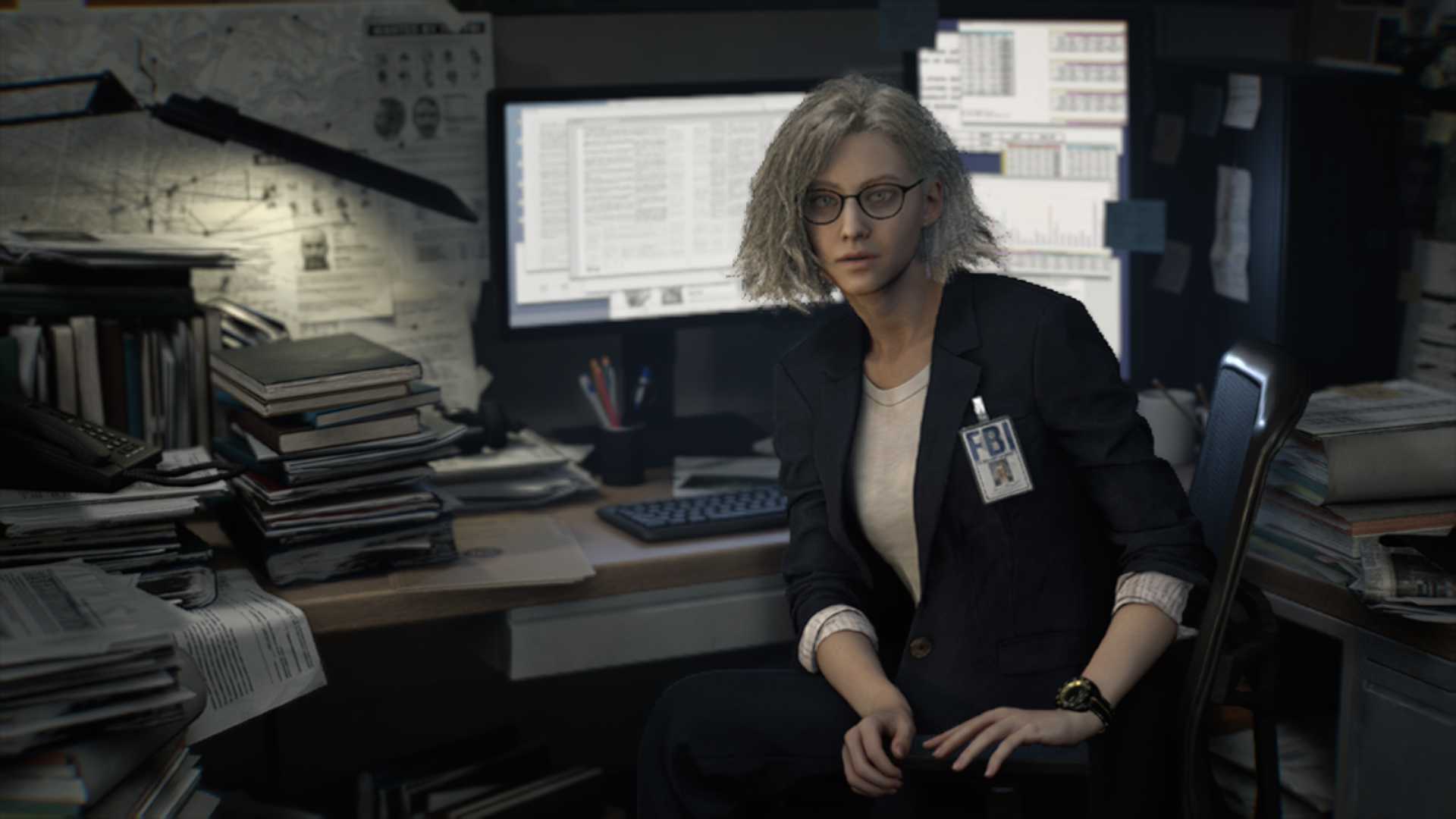 A Resident Evil Requiem screenshot captured on Nintendo Switch 2 in handheld mode.