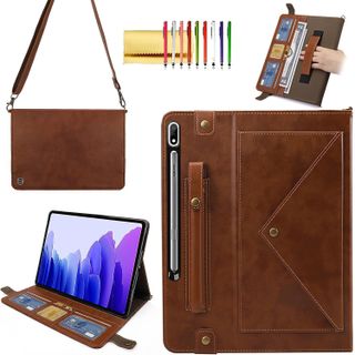 Techcircle Samsung Galaxy Tab S9 Ultra Leather Cover with Hand Strap