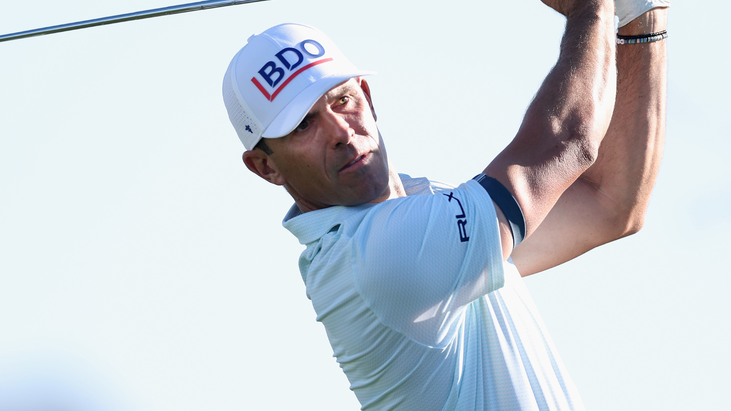 Billy Horschel takes a shot during a practice round for the WM Phoenix Open