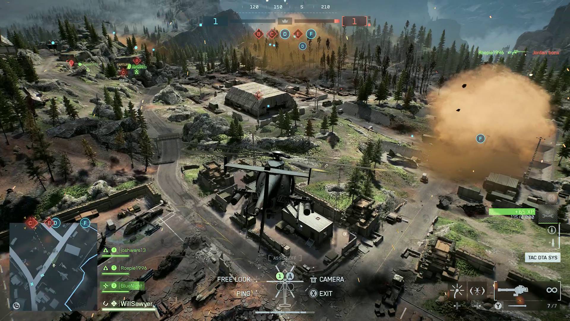 Battlefield 6 view of Contaminated map from AH-6 Little Bird Scout Helicopter Season 2