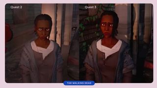 Meta Quest 3 graphics comparison showing the walking dead VR