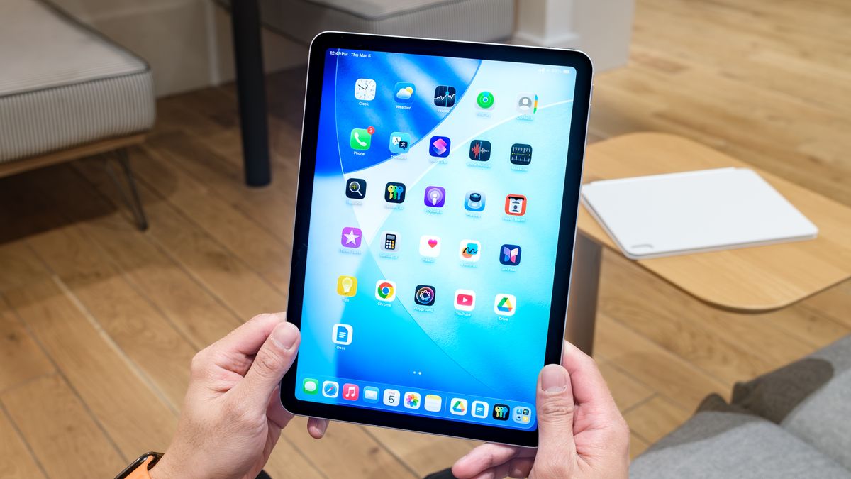 iPad Air M4 held in portrait mode