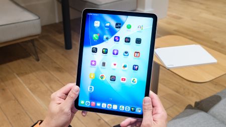 iPad Air M4 held in portrait mode