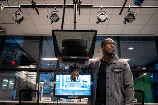 Segun Oduolowu, host for the new television show Boston Globe Today, poses for a portrait in the Boston Globes new video studio.