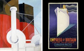 Left, Paquebot ‘Paris’​, by Charles Demuth and Right poster for Canadian Pacific Railways
