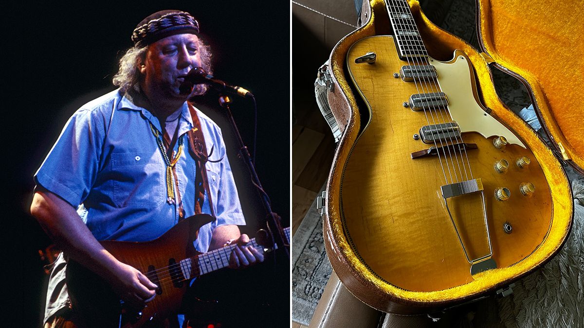 Peter Green performs onstage (left), the guitarist&#039;s 1962 Silvertone Speed Demon