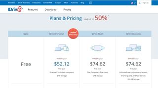 IDrive's pricing plans