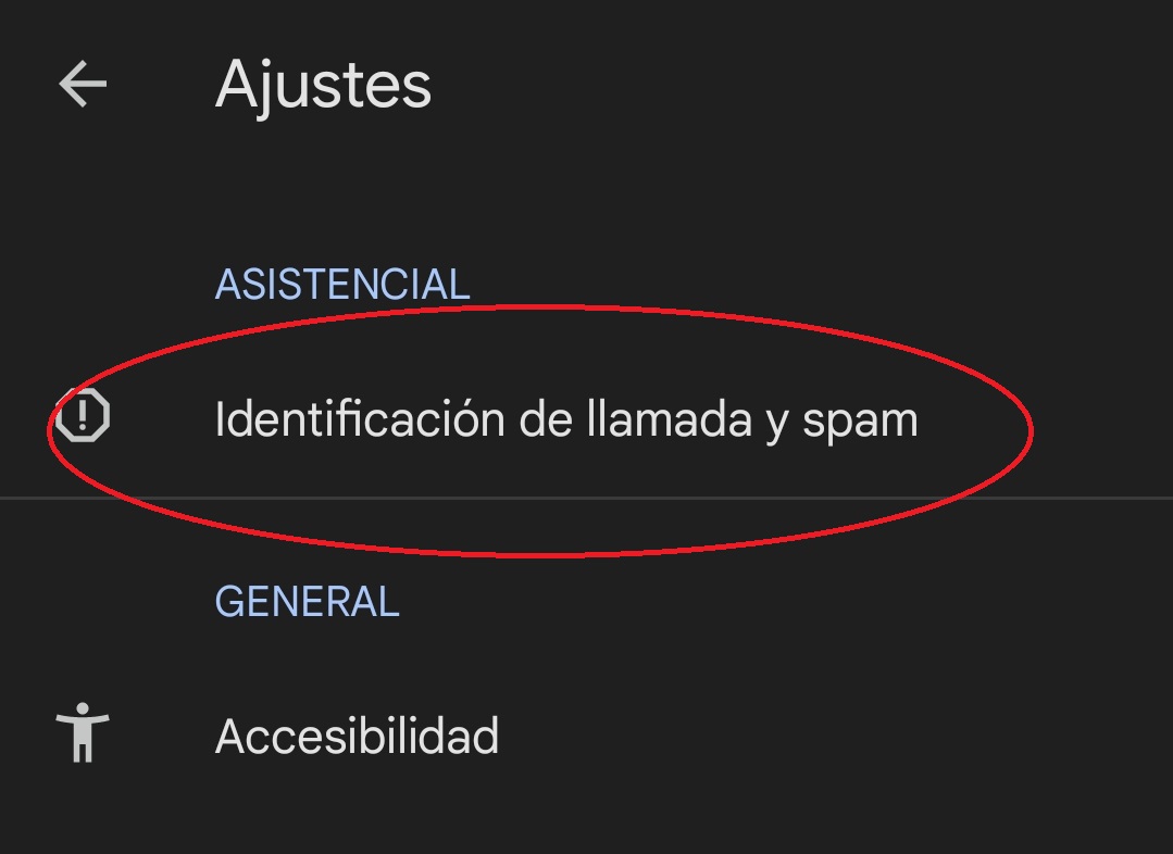 Bloquear llamadas spam