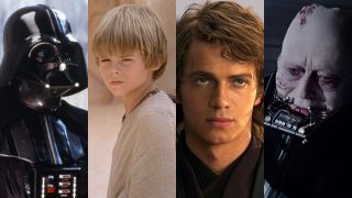 James Earl Jones, David Prowse, Jake Lloyd, Hayden Christensen and Sebastian Shaw as Anakin Skywalker/Darth Vader