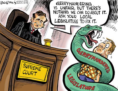 Political Cartoon U.S. Gerrymandering Supreme Court Snake Legislature