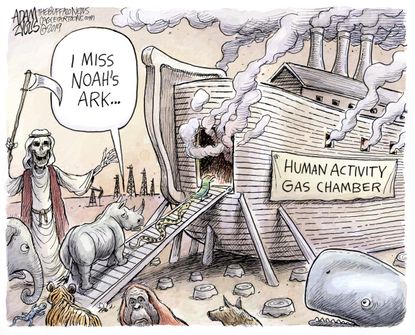 Editorial Cartoon World Endangered species ark