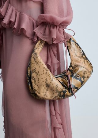 Snake-Effect Leather Bag