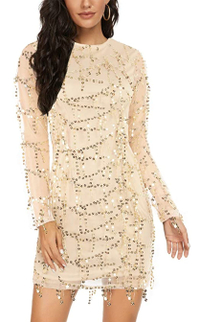 Amazon, DGMYG Women Sexy Bodycon Dress Sparkly Sequin Cocktail Short Mini Club Dress ( $25.99