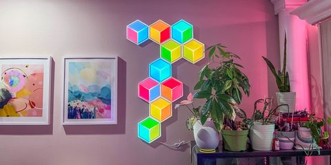 Govee Glide Hexagon Light Panels Ultra during testing in reviewer's living room