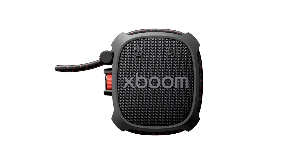 LG xboom Rock shot on a white surface
