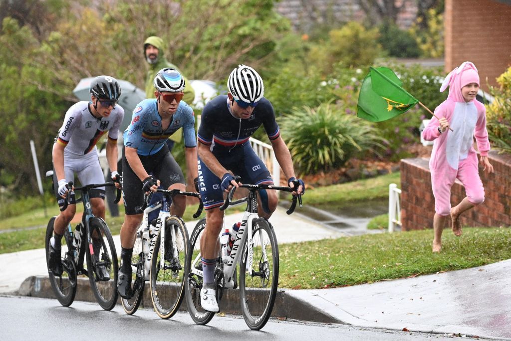 Mathis Le Berre of France leads an attack on Mount Pleasant