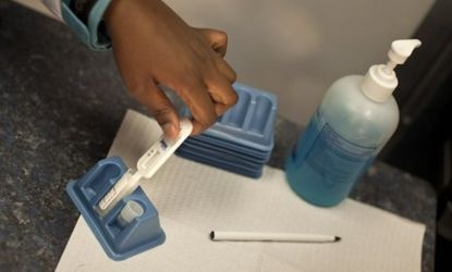 An HIV testing center in Washington, D.C.: An at-home kit that can detect the virus through saliva is likely to sell for under $60.
