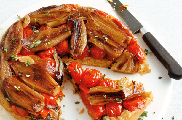 Shallot and plum tomato tarte tatin | British Recipes | GoodTo