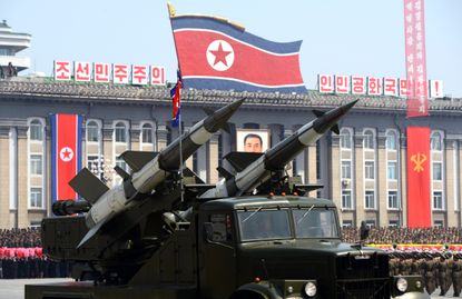 A missile in North Korea.