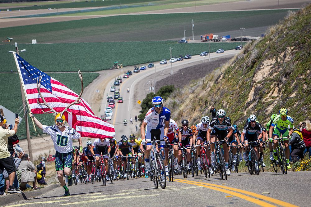 A short climb greets the riders early int he race during the 2015 Tour of California.