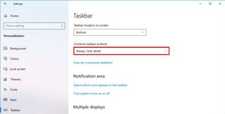 Taskbar change buttons settings